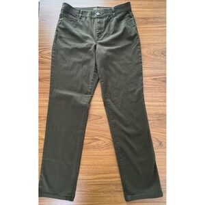 Style & Co Skinny Leg Stretch Jean Womens Sz 12 Olive Green Mid Rise Cute